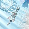 Alloy Woven Web/Net with Feather Pendant Decorations HJEW-TA00191-2