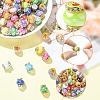 20Pcs 2 Styles Resin Beads with Brass Rhinestone Rondelle KK-YW0004-31-2