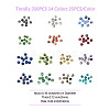 Craftdady 350Pcs 14 Colors Natural Sesame Jasper/Kiwi Jasper Beads G-CD0001-13-4
