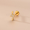 316L Surgical Stainless Steel Clear Cubic Zirconia 17 Gauge Threadless Labrets WG37C7A-05-1