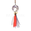 Copper Wire Wrapped Natural Amethyst Chip Pendant Decorations PW-WG63960-02-1