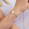 3Pcs 3 Styles Flat Round 304 Stainless Steel Charm Bracelets BJEW-SZ0001-30-6