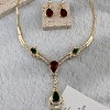 Teardrop Alloy Rhinestone Pendant Necklaces & Stud Dangle Earrings Sets for Women FS-WGFB3C6-01-4