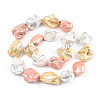 Electroplated Natural Freshwater Shell Beads Strands SHEL-R113-01H-2