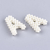 Handmade ABS Plastic Imitation Pearl Woven Beads FIND-T039-18-4