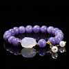Natural Aquamarine Round Beads Stretch Bracelets WG466DA-03-1