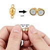 Round Brass Magnetic Clasps with Loops KK-D331-G-NF-4