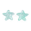 Transparent Spray Painted Glass Beads X-GLAA-N035-027-C01-2
