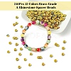240Pcs 12 Colors Brass Grade A Rhinestone Spacer Beads KK-YW0002-34G-2