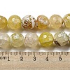Faceted Natural Fire Crackle Agate Beads Strands G-F447-12mm-N02-5