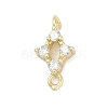 Brass Micro Pave Clear Cubic Zirconia Connector Charms KK-Z094-08G-02-1