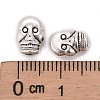 Antique Silver Halloween Jewelry Findings Tibetan Silver Alloy Skull Beads X-AB321-NF-3