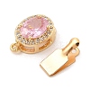 Brass Micro Pave Cubic Zirconia Box Clasps KK-C080-12G-02-2