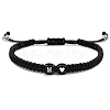 304 Stainless Steel Alphabet Beads Braided Bead Bracelets RY3090-13-1