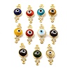 Brass Micro Pave Clear Cubic Zirconia Connector Charms KK-K338-04G-1