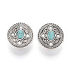 Zinc Metal Alloy & Natural Turquoise Buttons LS-BUTT-WH0057-001A-AS-1