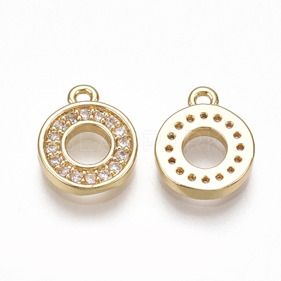 Brass Cubic Zirconia Charms KK-S348-330O-1