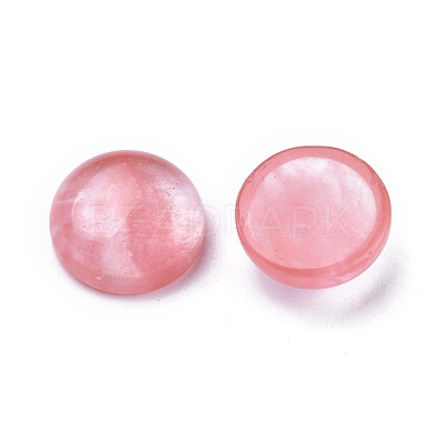 Cherry Quartz Glass Cabochons X-G-P393-R59-10MM-1