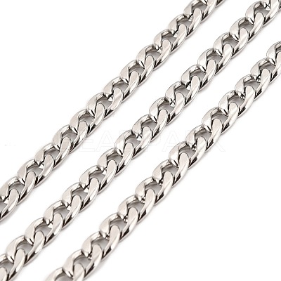 Tarnish Resistant 304 Stainless Steel Cuban Link Chains CHS-K016-02A-P-1