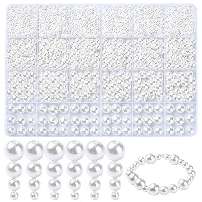 4 Styles ABS Plastic Imitation Pearl Beads KY-YW0001-72C-1