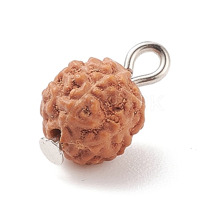 Undyed Natural Rudraksha Charms PALLOY-JF01583-1