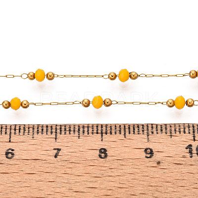 Handmade Seed Beads Round Link Chains CHS-T006-32G-1