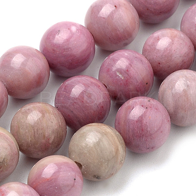 Natural Rhodonite Beads Strands G-S259-08-8mm-1