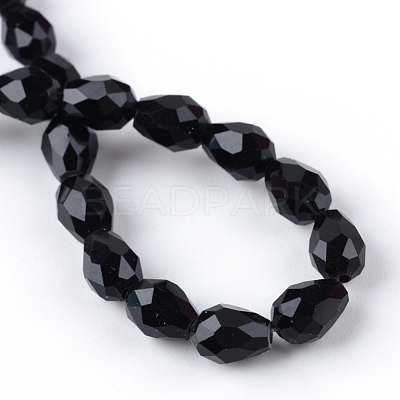 Transparent Glass Bead Strands X-GLAA-R024-6x8mm-12-1