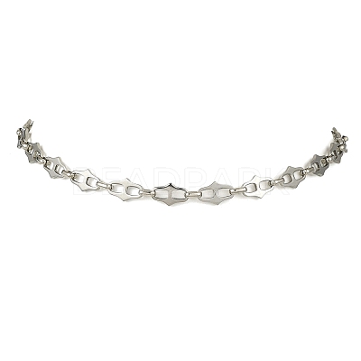 661 Stainless Steel Oval Link Chain Necklaces NJEW-JN06133-1
