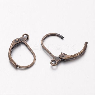 Antique Bronze Tone Brass Leverback Earring Findings X-KK-H670-AB-NF-1