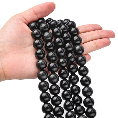 Natural Obsidian Beads Strands X-G-G099-14mm-24-1