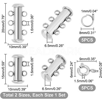 304 Stainless Steel Clasps Sets STAS-UN0010-94P-1