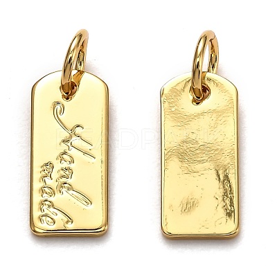 Brass Postcard Charms KK-B028-02G-1