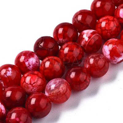 Dyed Natural Crackle Agate Beads Strands G-T100-03C-1