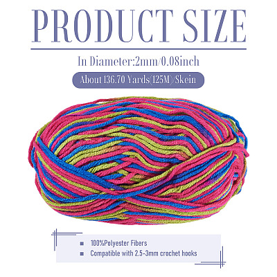 Light Gradient Segment Dyed Polyester Yarn DIY-TADJ0002-005H-1