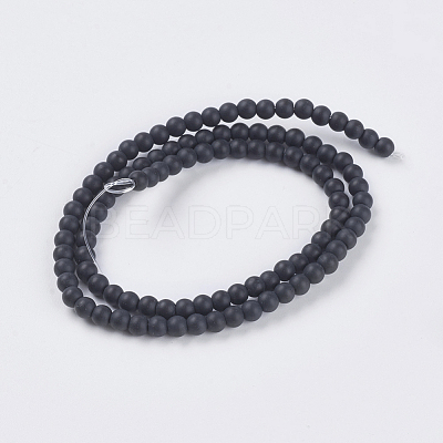 Synthetic Black Stone Beads Strands X-G-G508-6-1