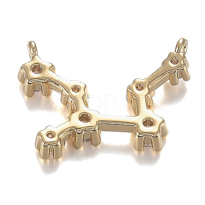 Brass Micro Clear Cubic Zirconia Pendants ZIRC-F120-019G-03-1