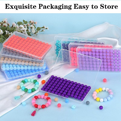 80Pcs Round Silicone Focal Beads SIL-SZ0001-24-19-1