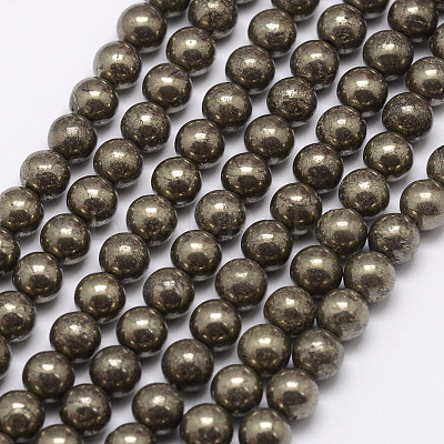 Natural Pyrite Beads Strands X-G-D391-01-1