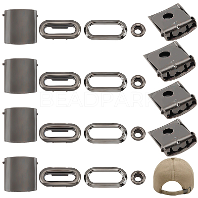 30 Sets Stainless Steel Peaked Cap Adjuster Kits FIND-BC0004-67B-1