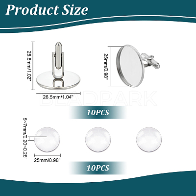 Blank Dome Cufflinks Making Kit DIY-UN0005-24-1