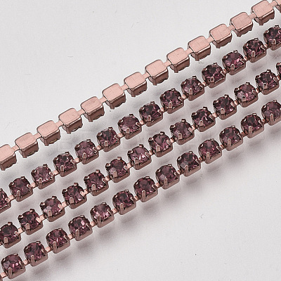 Electrophoresis Iron Rhinestone Strass Chains CHC-Q009-SS12-B08-1