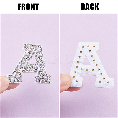 Alphabet Resin Rhinestone Patches DIY-GF0009-18A-1
