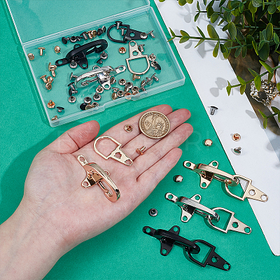 6 Sets 6 Colors Alloy Interlocking Clasps for Coat Down Jacket Sewing Accessories FIND-BC0014-21B-1
