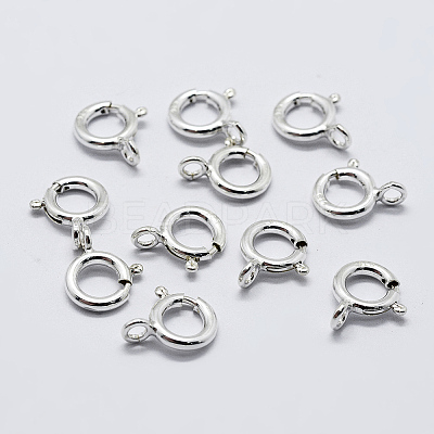 925 Sterling Silver Spring Ring Clasps STER-K167-076A-S-1
