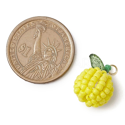 Seed Beads Beaded Pendants PALLOY-TA00159-01-1