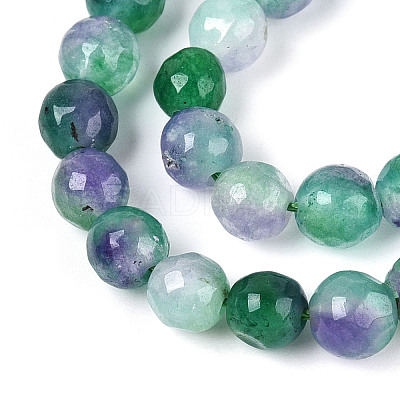Dyed Natural White Jade Beads Strands G-T139-6mm-60-18-1