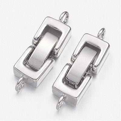 Brass Fold Over Clasps KK-I591-06P-NR-1