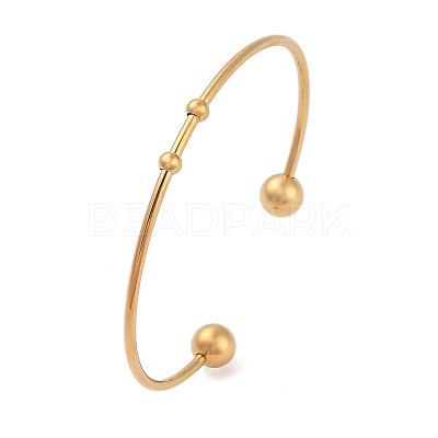 Fashion 304 Stainless Steel Cuff Bangles Torque Bangles BJEW-H473-01M-1