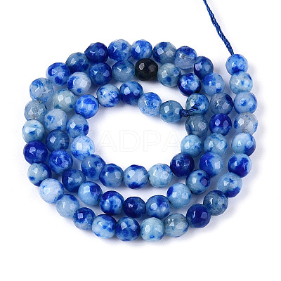Dyed Natural White Jade Beads Strands G-T139-6mm-60-17-1